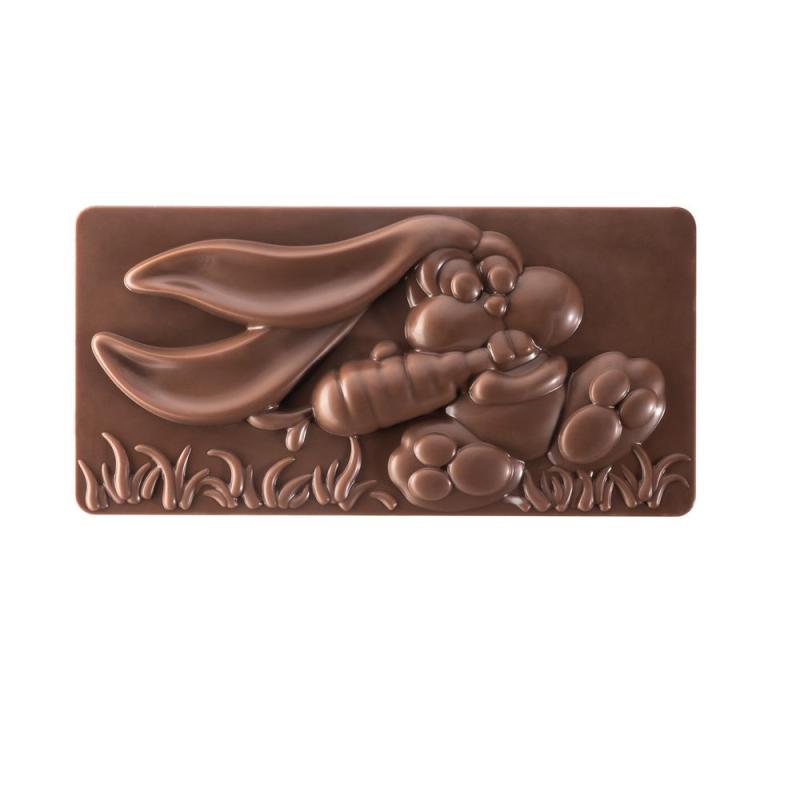 Polykarbonátová forma na tabuľkovú čokoládu 275x175 mm, EASTER BUNNY -  PAVONI