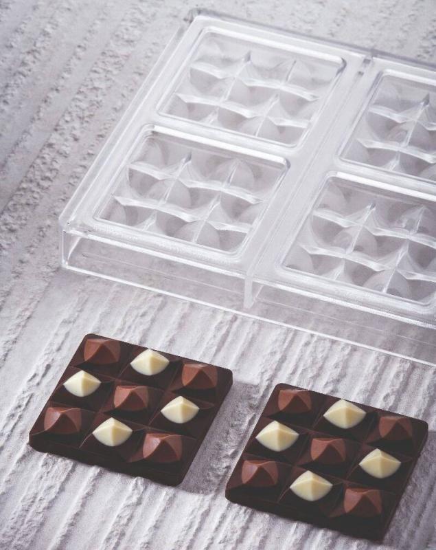 Polykarbonátová forma na tabuľkovú čokoládu Moulin od Vincent Vallée, 275x175 mm -  PAVONI