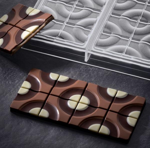 Polykarbonátová forma na tabuľkovú čokoládu Target od Vincent Vallée, 275x175 mm -  PAVONI