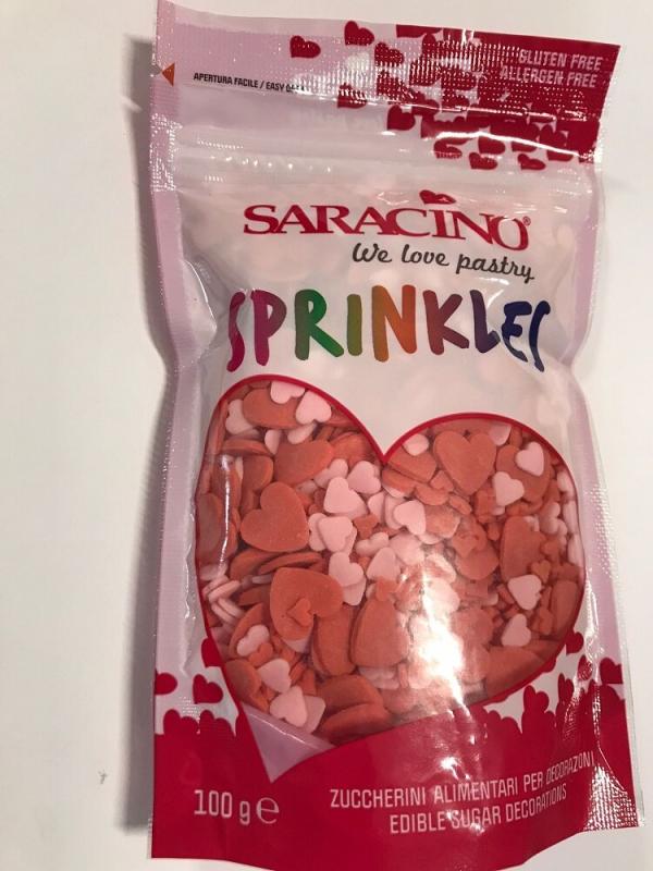 Cukrový posyp Sprinkles, LOVE & HEARTS 100g – SARACINO