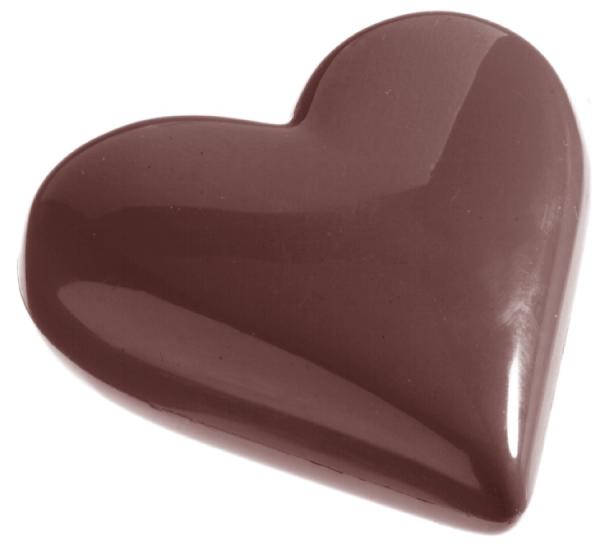 Polykarbonátová forma na pralinky, srdce hladké, 275x175 mm - CHOCOLATE WORLD