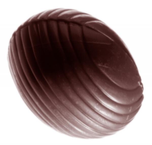 Polykarbonátová forma na čokoládové  vajíčko, pruhované, 275x135 mm - CHOCOLATE WORLD