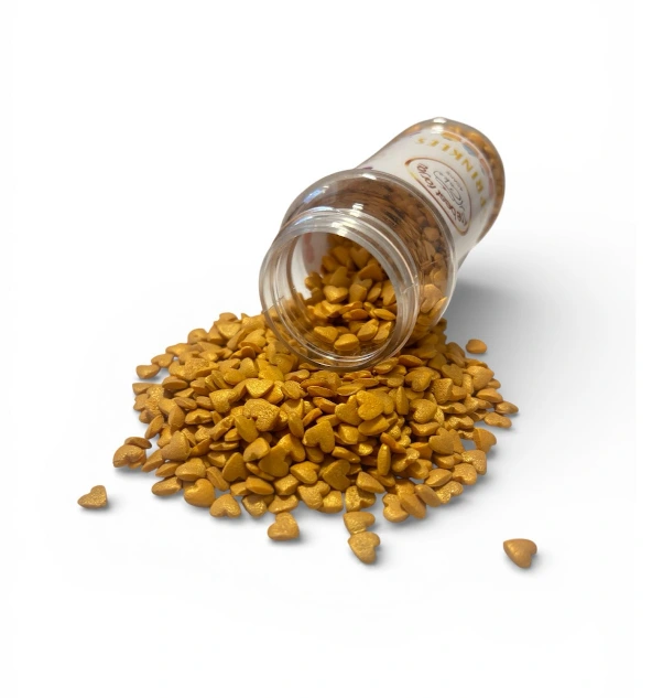 Cukrový posyp Srdiečka zlaté, 80 g