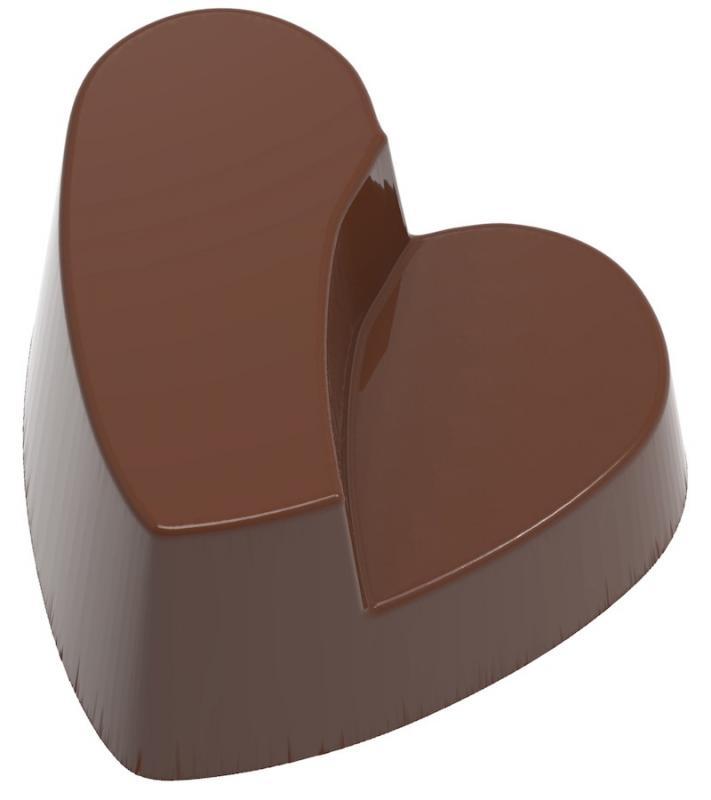 Polykarbonátová forma na pralinky v tvare srdca, 275x135 mm – CHOCOLATE WORLD